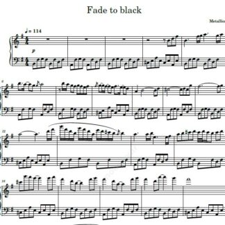 نت پیانو fade to black