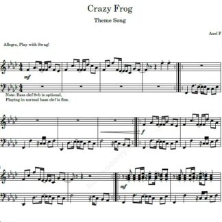 نت پیانو crazy frog
