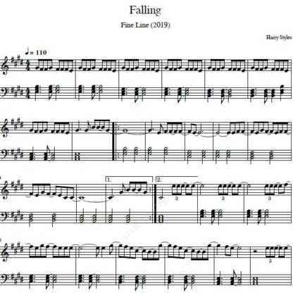 نت پیانو falling