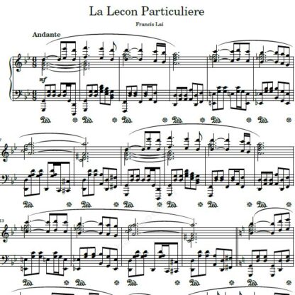 نت پیانو La Lecon particuliere francis lai