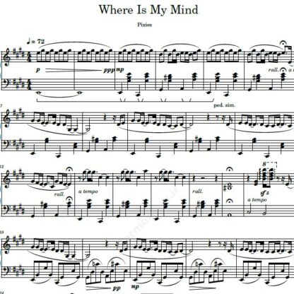 نت پیانو where is my mind