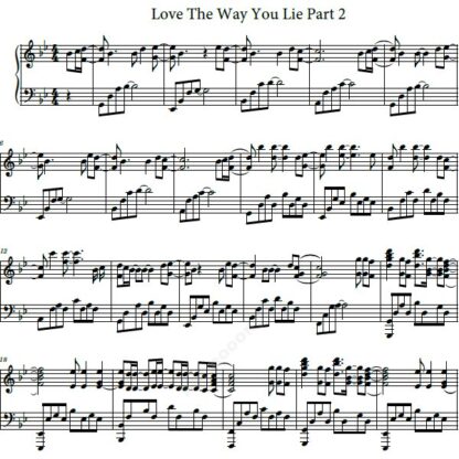 نت پیانو Love the way you lie