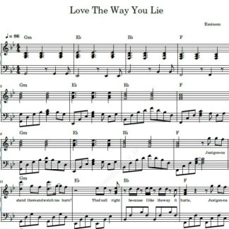 نت پیانو Love the way you lie