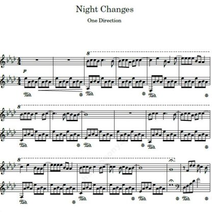 نت پیانو night changes