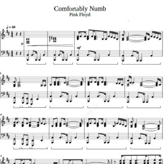 نت پیانو Comfortably Numb Pink Floyd
