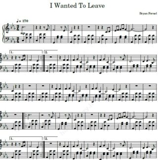 نت پیانو i wanted to leave