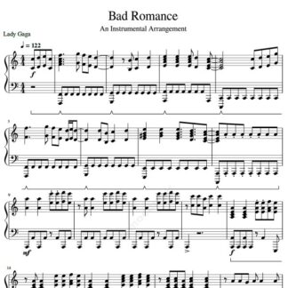 نت پیانو Lady Gaga Bad Romance