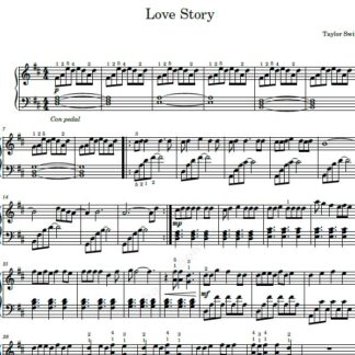 نت پیانو Love Story Taylor Swift