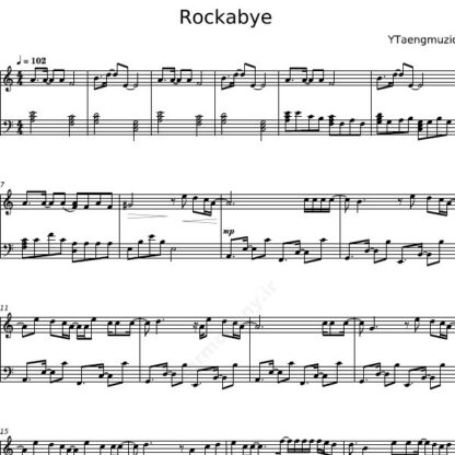 نت پیانو Rockabye