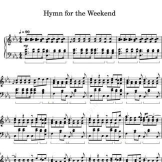 نت پیانو hymn for the weekend