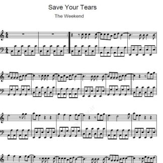 نت پیانو save your tears