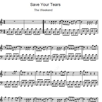 نت پیانو save your tears