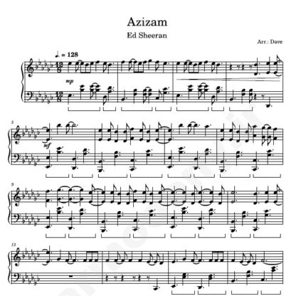 نت پیانو عزیزم اد شیرن