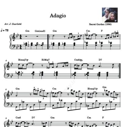 نت پیانو Adagio Secret Garden