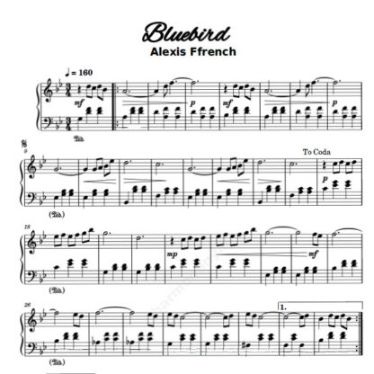 نت پیانو Blue Bird Alexis Ffrench
