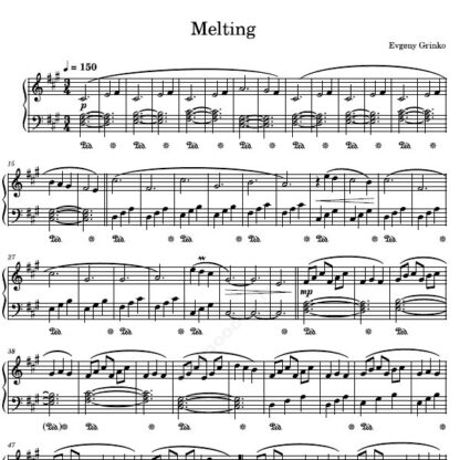 نت پیانو Melting Evgeny Grinko