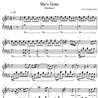 نت پیانو she’s gone