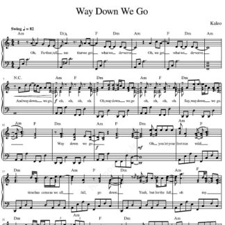 نت پیانو Way down we go