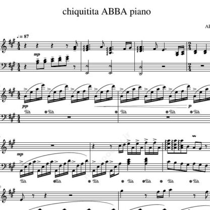 نت پیانو chiquitita