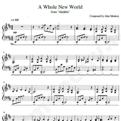 نت پیانو A Whole New World