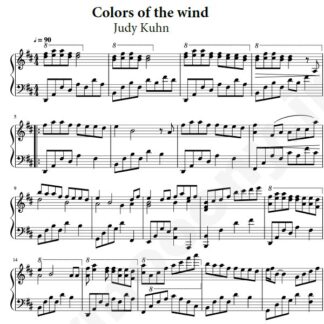 نت پیانو Colors of the wind