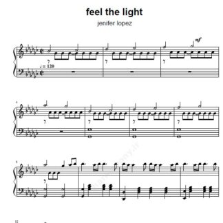 نت پیانو feel the light