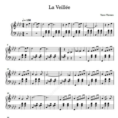 نت پیانو La Veillée