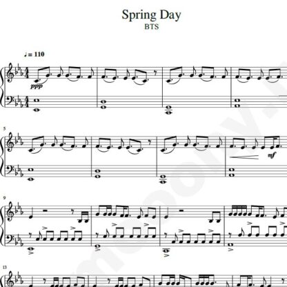 نت پیانو Spring Day