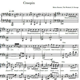 نت پیانو creepin