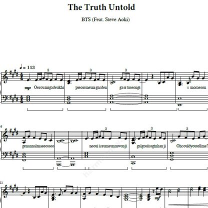 نت پیانو The Truth Untold