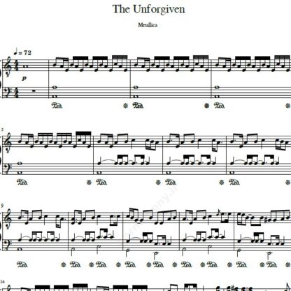 نت پیانو The unforgiven