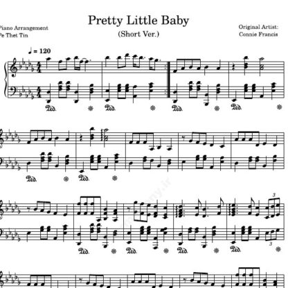نت پیانو Pretty Little Baby Connie Francis