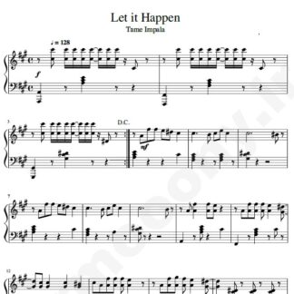 نت پیانو Let it Happen Tame Impala