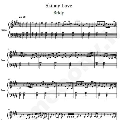 نت پیانو Skinny Love Birdy