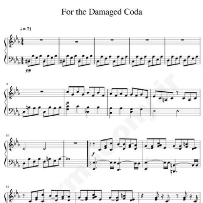 نت پیانو For the damaged coda Blonde Redhead