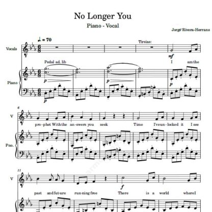 نت پیانو No Longer You
