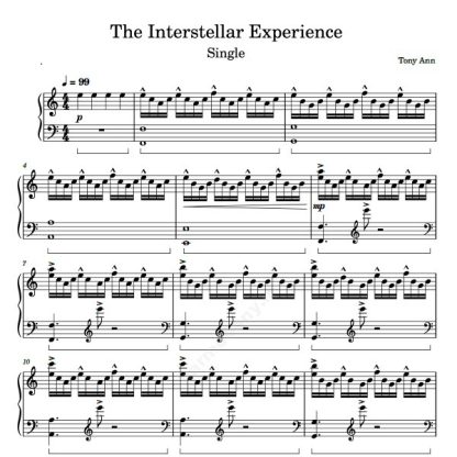 نت پیانو The Interstellar Experience Tony Ann