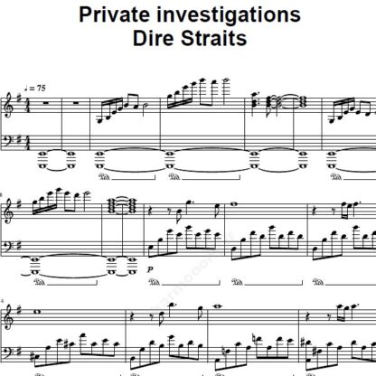 نت پیانو Dire Straits Private investigations
