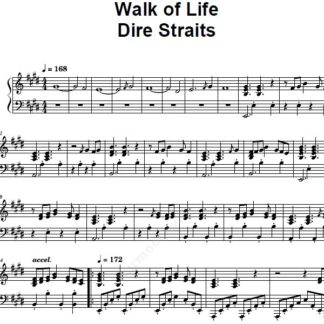 نت پیانو Dire Straits Walk of Life